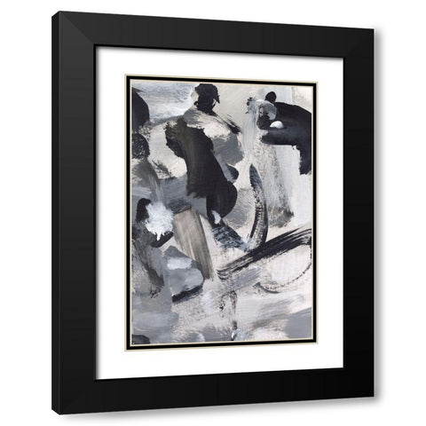 Black and White Mix IV Black Modern Wood Framed Art Print with Double Matting by Long, Christina