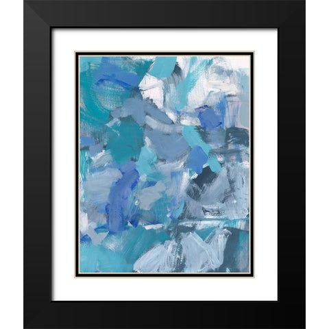 Deep Blue Hue I Black Modern Wood Framed Art Print with Double Matting by Long, Christina