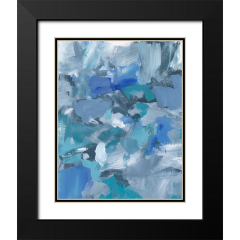 Deep Blue Hue II Black Modern Wood Framed Art Print with Double Matting by Long, Christina