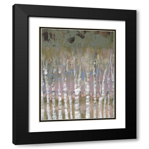 Pastel Birchline I Black Modern Wood Framed Art Print with Double Matting by Goldberger, Jennifer