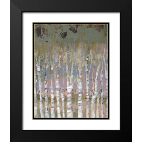 Pastel Birchline I Black Modern Wood Framed Art Print with Double Matting by Goldberger, Jennifer