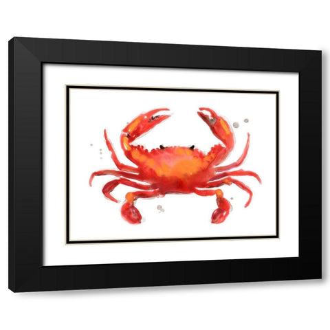 Crab Cameo I Black Modern Wood Framed Art Print with Double Matting by Vess, June Erica