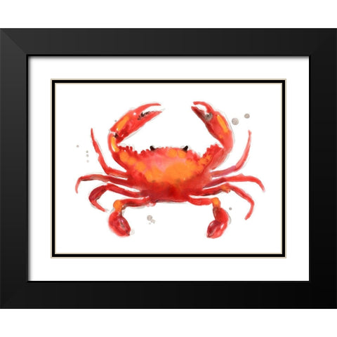 Crab Cameo I Black Modern Wood Framed Art Print with Double Matting by Vess, June Erica