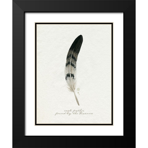 Found Feather I Black Modern Wood Framed Art Print with Double Matting by Popp, Grace