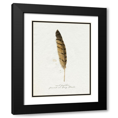 Found Feather III Black Modern Wood Framed Art Print with Double Matting by Popp, Grace
