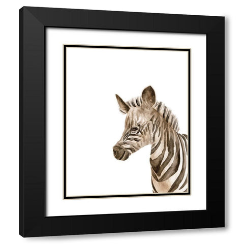 Safari Animal Portraits IV Black Modern Wood Framed Art Print with Double Matting by Wang, Melissa