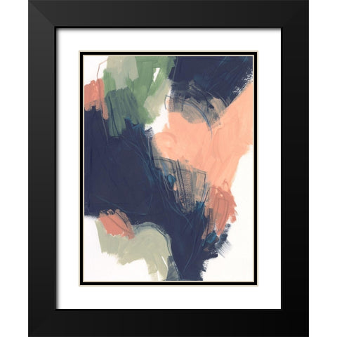 Indigo and Sienna Crescendo I Black Modern Wood Framed Art Print with Double Matting by Vess, June Erica