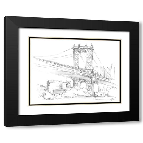 Pencil Cityscape Study II Black Modern Wood Framed Art Print with Double Matting by Harper, Ethan