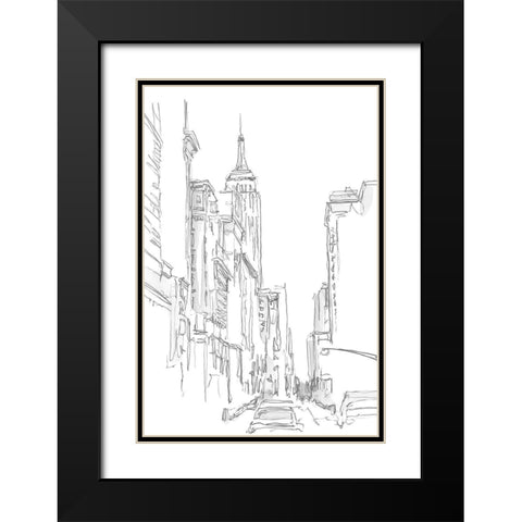 Pencil Cityscape Study III Black Modern Wood Framed Art Print with Double Matting by Harper, Ethan