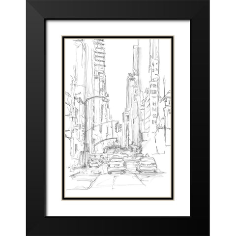 Pencil Cityscape Study IV Black Modern Wood Framed Art Print with Double Matting by Harper, Ethan