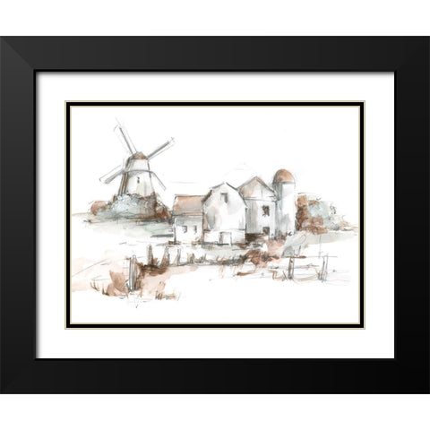 Old Mill Farm II Black Modern Wood Framed Art Print with Double Matting by Harper, Ethan