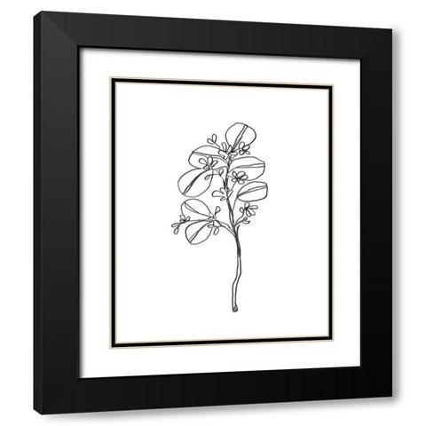 Leaf Sprig II Black Modern Wood Framed Art Print with Double Matting by Vess, June Erica