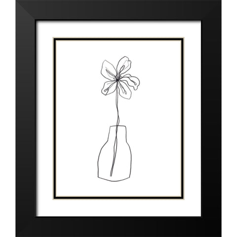Spring Trio I Black Modern Wood Framed Art Print with Double Matting by Vess, June Erica
