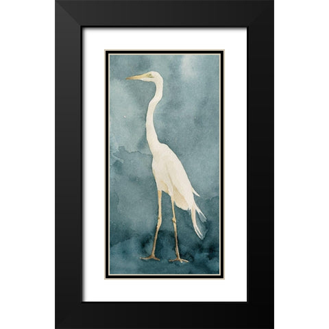 Simple Egret I Black Modern Wood Framed Art Print with Double Matting by Caroline, Emma