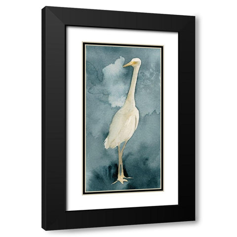 Simple Egret II Black Modern Wood Framed Art Print with Double Matting by Caroline, Emma