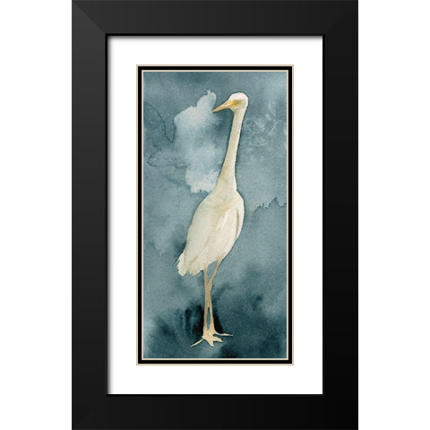 Simple Egret II Black Modern Wood Framed Art Print with Double Matting by Caroline, Emma