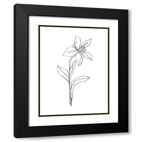 Simple Daffodil I Black Modern Wood Framed Art Print with Double Matting by Vess, June Erica