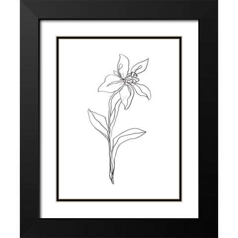 Simple Daffodil I Black Modern Wood Framed Art Print with Double Matting by Vess, June Erica