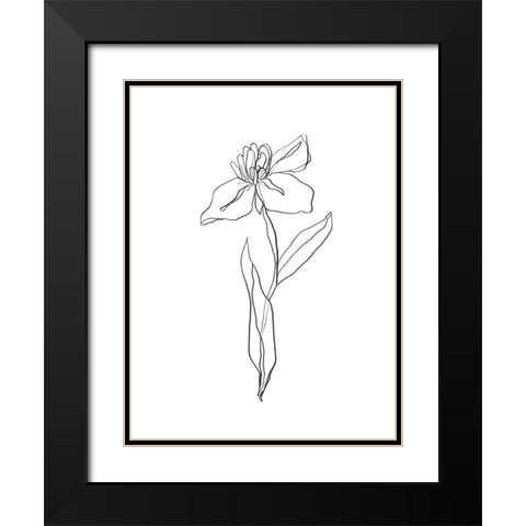 Simple Daffodil II Black Modern Wood Framed Art Print with Double Matting by Vess, June Erica