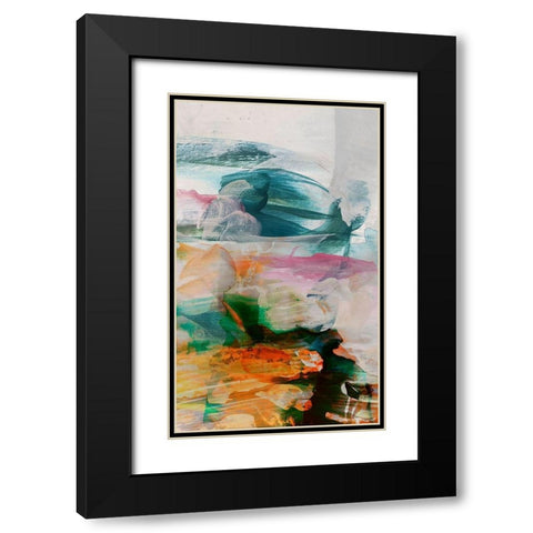 Abstract Movement II Black Modern Wood Framed Art Print with Double Matting by Jasper, Sisa