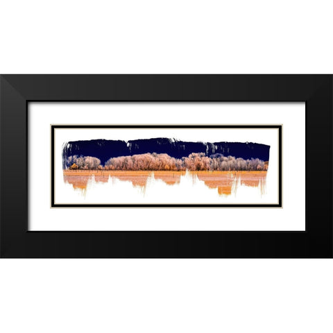 Treeline Panorama Black Modern Wood Framed Art Print with Double Matting by Jasper, Sisa
