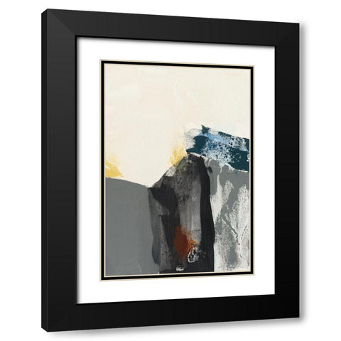 Obscure Abstract I Black Modern Wood Framed Art Print with Double Matting by Jasper, Sisa