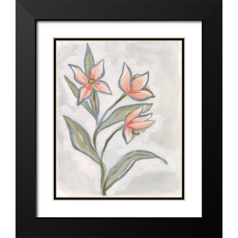 Petal Impasto I Black Modern Wood Framed Art Print with Double Matting by Vess, June Erica