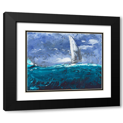 Sail Ho I Black Modern Wood Framed Art Print with Double Matting by Longley, Alicia
