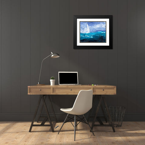 Sail Ho II Black Modern Wood Framed Art Print with Double Matting by Longley, Alicia