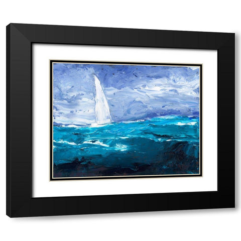 Sail Ho II Black Modern Wood Framed Art Print with Double Matting by Longley, Alicia
