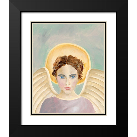 Angels Among Us I Black Modern Wood Framed Art Print with Double Matting by Moore, Regina