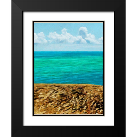 Rocky Beachside I Black Modern Wood Framed Art Print with Double Matting by Saunders, Alonzo