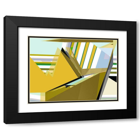Yellow Mountains I Black Modern Wood Framed Art Print with Double Matting by Cartissi