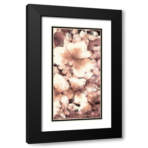 Blush Shaded Leaves V Black Modern Wood Framed Art Print with Double Matting by Saunders, Alonzo