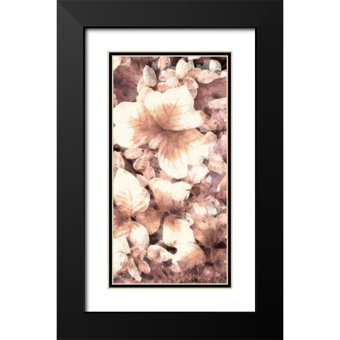 Blush Shaded Leaves V Black Modern Wood Framed Art Print with Double Matting by Saunders, Alonzo