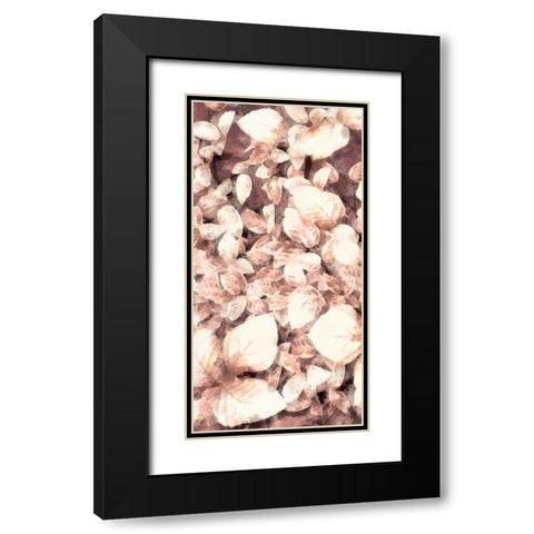 Blush Shaded Leaves VI Black Modern Wood Framed Art Print with Double Matting by Saunders, Alonzo