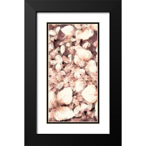 Blush Shaded Leaves VI Black Modern Wood Framed Art Print with Double Matting by Saunders, Alonzo