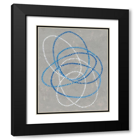 Running Stitch II Black Modern Wood Framed Art Print with Double Matting by Lam, Vanna