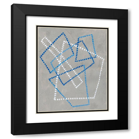 Running Stitch III Black Modern Wood Framed Art Print with Double Matting by Lam, Vanna