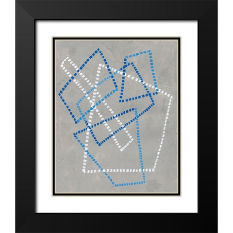 Running Stitch III Black Modern Wood Framed Art Print with Double Matting by Lam, Vanna