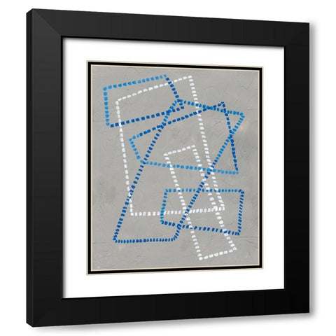Running Stitch IV Black Modern Wood Framed Art Print with Double Matting by Lam, Vanna