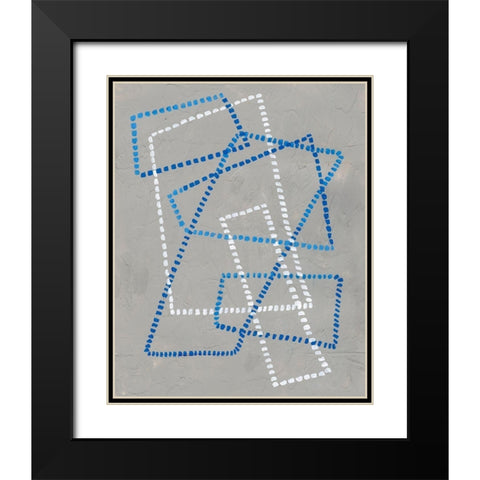 Running Stitch IV Black Modern Wood Framed Art Print with Double Matting by Lam, Vanna