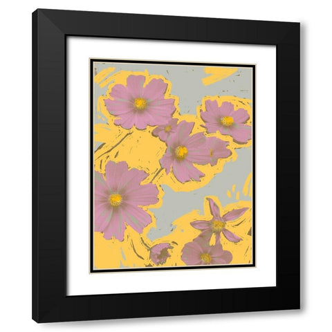 Pop Art Floral II Black Modern Wood Framed Art Print with Double Matting by Green, Jacob