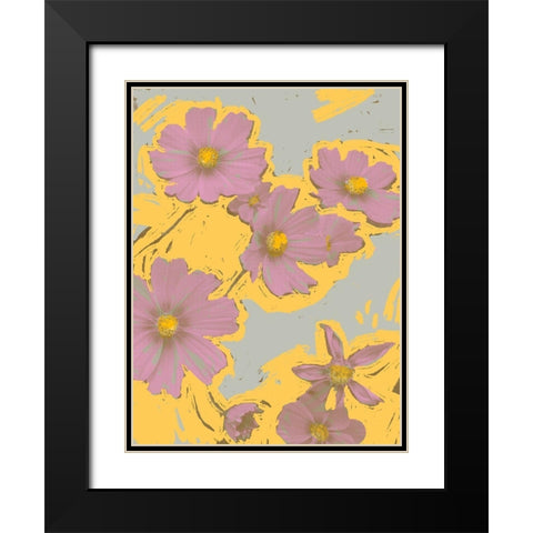 Pop Art Floral II Black Modern Wood Framed Art Print with Double Matting by Green, Jacob