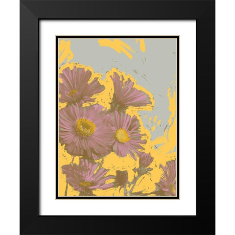 Pop Art Floral V Black Modern Wood Framed Art Print with Double Matting by Green, Jacob