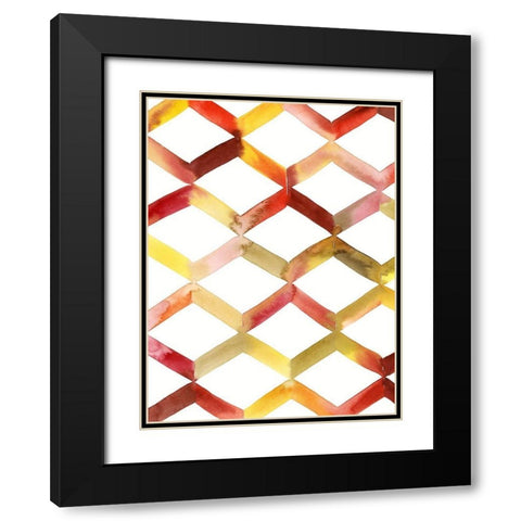 Sunshine Chevron II Black Modern Wood Framed Art Print with Double Matting by Popp, Grace