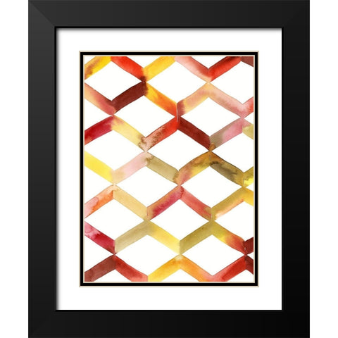 Sunshine Chevron II Black Modern Wood Framed Art Print with Double Matting by Popp, Grace