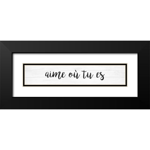 French Typography VI Black Modern Wood Framed Art Print with Double Matting by Hambly, Anna