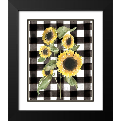 Buffalo Check Sunflower I Black Modern Wood Framed Art Print with Double Matting by Goldberger, Jennifer