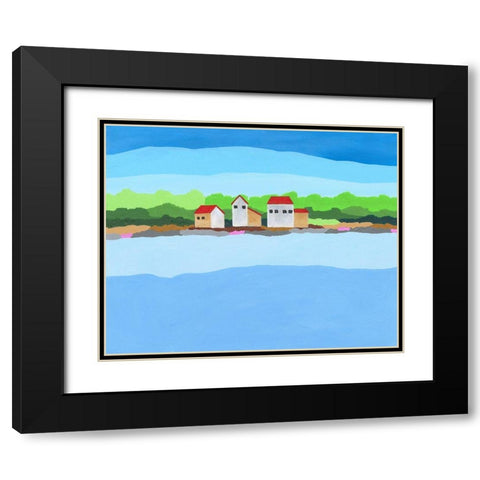 Red Roof Landscape I Black Modern Wood Framed Art Print with Double Matting by Moore, Regina